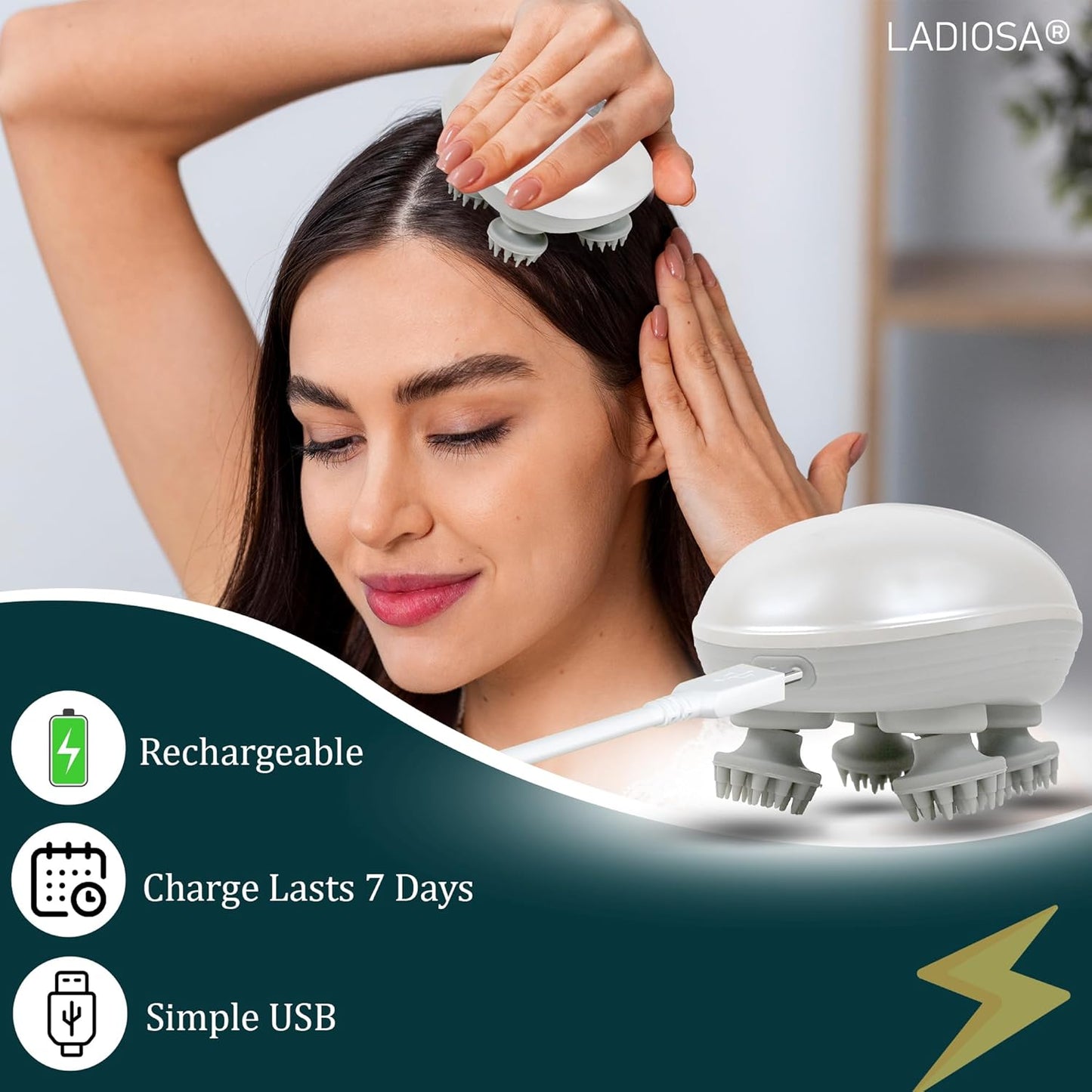 Electrical Head Massager | Type C Charging | Portable Scalp Massager for Hair Growth Relaxation & Stress relief | 3 smart modes