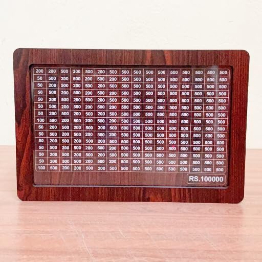 1,00,000 Wooden Savings Box With Reusable Tracker & Marker