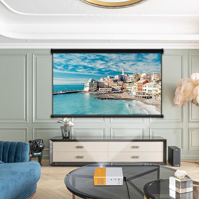 400Lm Portable Mini Home Theater Led Projector With Remote Controller,Support Hdmi,Av,Sd,Usb Interfaces,Yellow